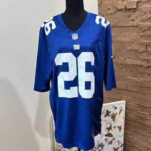 Blue Football  giants Jersey with White Number 26 size large brand
